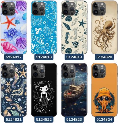 Etui Do Iphone 15 Pro Morze Statki Fale Ryby Delfiny Muszle - zdjęcie 4