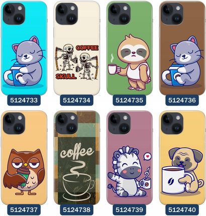 Etui Do Iphone 14 Kawa Kawusia Ziarna Kubek Coffee - zdjęcie 3