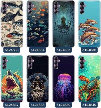 Etui Do Samsung Galaxy A54 5G Morze Statki Fale Ryby Delfiny Muszle - zdjęcie 4