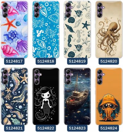 Etui Do Samsung Galaxy A54 5G Morze Statki Fale Ryby Delfiny Muszle - zdjęcie 3