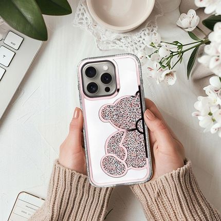 Etui Nakładka Brokat Wzór Miś Pokrowiec Futerał Case Do Apple Iphone 14 - zdjęcie 2