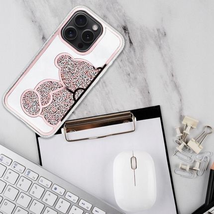 Etui Nakładka Brokat Wzór Miś Pokrowiec Futerał Case Do Apple Iphone 14 - zdjęcie 3