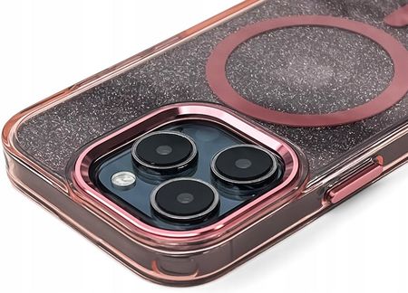 Etui Do Iphone 16 Plus Magsafe Glitter Clear Case Różowe Plecki Cover - zdjęcie 4