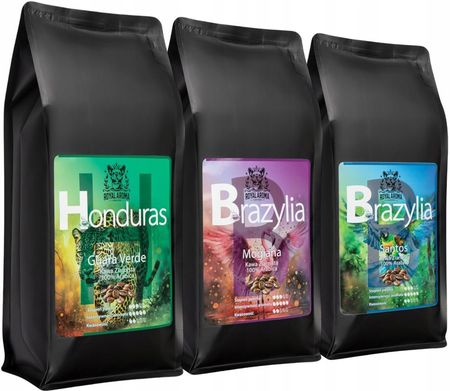 Royal Aroma Coffee Ziarnista 500g X3 Honduras + Brazylia Santos Mogiana 100% Arabica Świeżo Palona - zdjęcie 4