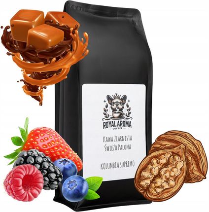 Royal Aroma Coffee Ziarnista 500g X2 Brazylia Santos + Kolumbia Supremo 100% Arabica Świeżo Palona - zdjęcie 3