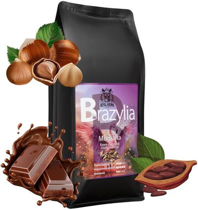 Royal Aroma Coffee Ziarnista 500g X2 Brazylia Santos + Mogiana 100% Arabica Świeżo Palona - zdjęcie 4