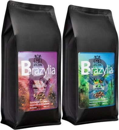 Royal Aroma Coffee Ziarnista 500g X2 Brazylia Santos + Mogiana 100% Arabica Świeżo Palona - zdjęcie 5