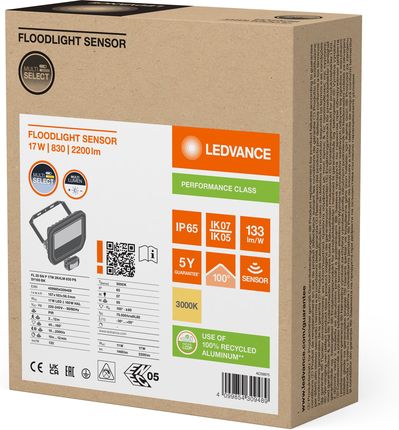 Ledvance Naświetlacz Led Floodlight Sensor Pfm G4 11W17W Ip65 3000K 133Lm/W Czarny By Osram 4099854309489 - zdjęcie 3