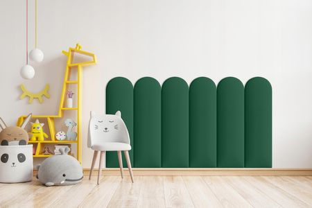 Smartlife Panel Tapicerowany Płotek Magic Velvet Butelkowa Zieleń 30x100 + Rzepy - zdjęcie 6