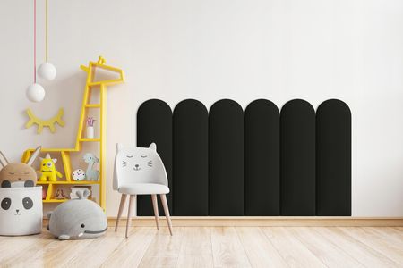 Smartlife Panel Tapicerowany Ścienny Płotek Magic Velvet Czarny 30x100 + Rzepy - zdjęcie 6
