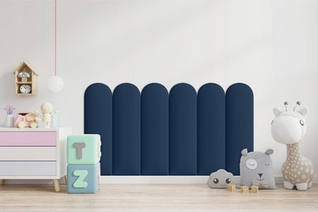 Smartlife Panel Tapicerowany Ścienny Płotek Magic Velvet Granatowy 30x100 + Rzepy - zdjęcie 4
