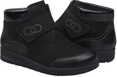Trzewiki Botki WALDLÄUFER 812815 304 001-Schwarz M Mimi-Soft Czarne na rzepy - zdjęcie 2