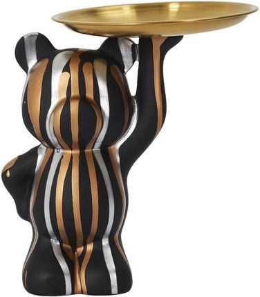 Intesi Figurka Deco Bear Z Tacą Czarna - zdjęcie 3