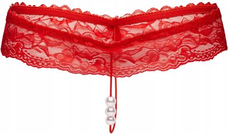 Majtki damskie z otwartym krokiem sexy Stringi z perełkami uniwersalne - zdjęcie 2