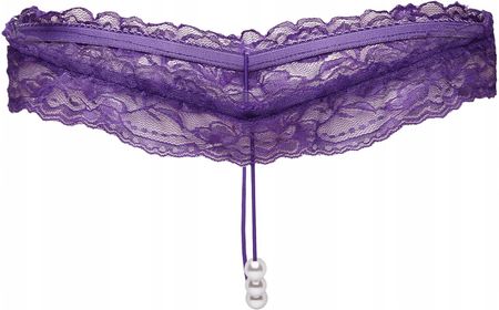 Majtki damskie z otwartym krokiem sexy Stringi z perełkami uniwersalne - zdjęcie 2