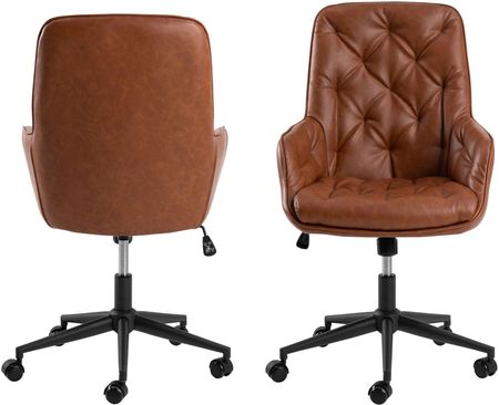 Actona Group A S Fotel Obrotowy Erik Czarny Mat Retro Brandy 691B - zdjęcie 4