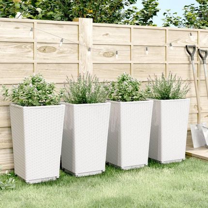 Dkd Home Decor Donica 4Szt. Biała 32,5X32,5X57cm Pp - zdjęcie 2