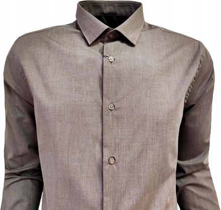 KOSZULA MĘSKA WIZYTOWA CASUAL FIT-REGULAR KHAKY 3XL - zdjęcie 3