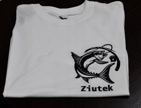 KOSZULKA WĘDKARSKA BIAŁA RYBA WĘDKARSTWO 3XL KRÓTKI RĘKAW HAFT PREZENT - zdjęcie 2