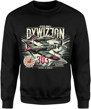 Dywizjon 303 Historyczna Wojskowa Męska bluza (L, Granatowy) - zdjęcie 2