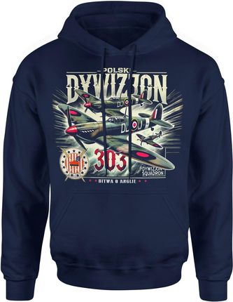 Dywizjon 303 Historyczna Wojskowa Męska bluza z kapturem (S, Czarny) - zdjęcie 2