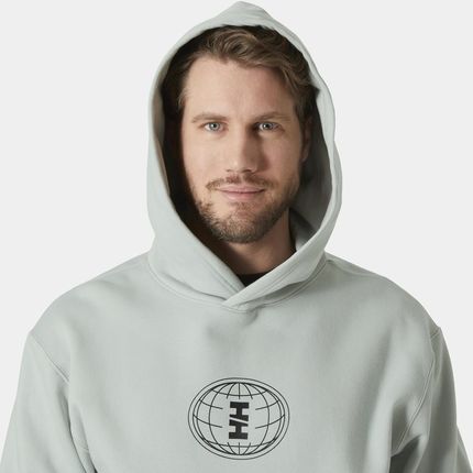 Helly Hansen męska bluza z kapturem COTTON FLEECE GRAPHIC HOODIE 54158 462 - zdjęcie 2