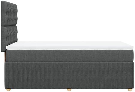 vidaXL Łóżko Kontynentalne Z Materacem Ciemnoszara Tkanina 90X200 Cm 3291947 - zdjęcie 2