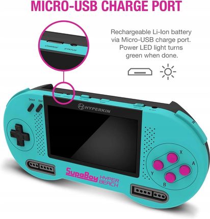 Hyperkin SupaBoy Portable Pocket for SNES Blue M08889HYB - zdjęcie 2