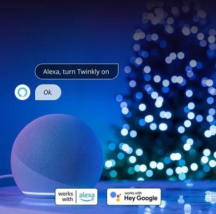 Lampki choinkowe Twinkly Strings 750 RGB LED, czarny przewód, 60 m, IP44 - zdjęcie 3