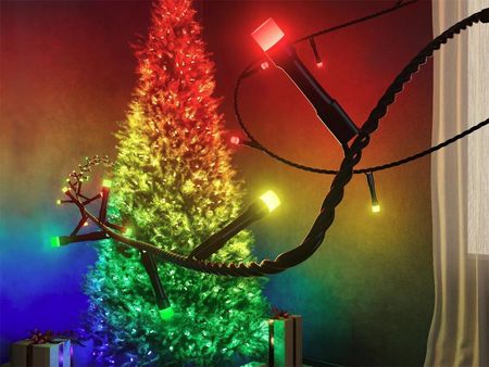 Lampki choinkowe Twinkly Strings 750 RGB LED, czarny przewód, 60 m, IP44 - zdjęcie 4