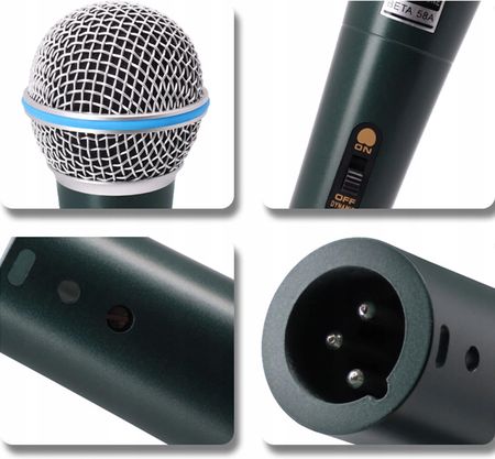 Mikrofon dynamiczny przewodowy estradowy profesjonalny + kabel 5M XLR NOBITECH DM01 - zdjęcie 5