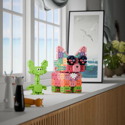 Marioinex Klocki Konstr Mini Waffle Smok Diplodok I Słodki Kotek 280El. - zdjęcie 2