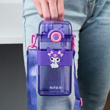 Kite Butelka Na Wodę Bidon Szkolny Z Ustnikiem 500Ml Fioletowa Kuromi - zdjęcie 4