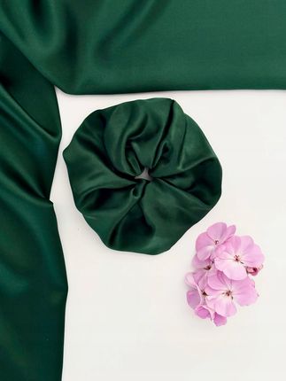 GUMKA DO WŁOSÓW Z JEDWABIU SCRUNCHIE 100% JEDWAB MORWOWY BUTELKOWY r. XL - zdjęcie 4