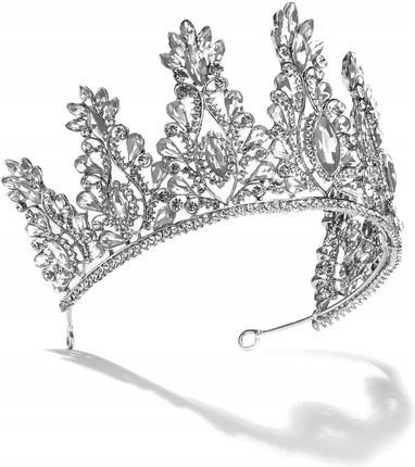 Mersada Diadem Tiara Srebrna Z Kryształkami Ozodoba Do Włosów Królewska - zdjęcie 3