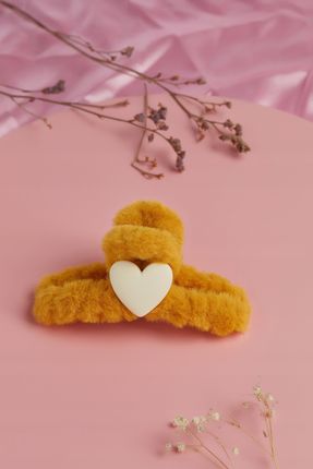 Nothing But Love Spinka Do Włosów Z Futerkiem Klamra Musztardowa - zdjęcie 2