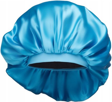 Czapka do spania damska czapa nocna do pielęgnacji włosów niebieska - zdjęcie 2
