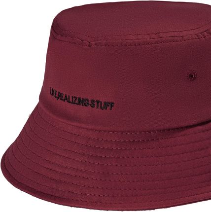 Kapelusz typu bucket hat z haftem czapka damska burgundowa panama - zdjęcie 2