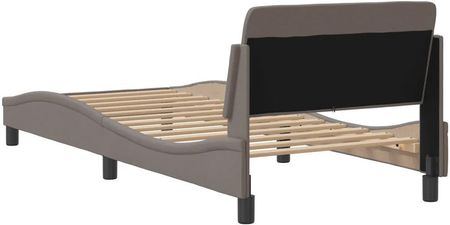 vidaXL Rama łóżka z zagłówkiem taupe 90x190 cm obita tkaniną 373089 - zdjęcie 2