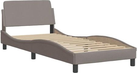 vidaXL Rama łóżka z zagłówkiem taupe 90x190 cm obita tkaniną 373089 - zdjęcie 3