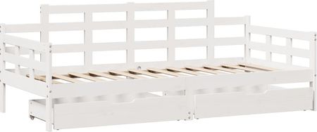 vidaXL Łóżko dzienne z szufladami białe 80x200 cm drewno sosnowe 507639003 - zdjęcie 2