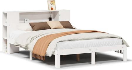 vidaXL Łóżko z regałem bez materaca białe 120x190 cm sosnowe 3322508 - zdjęcie 3