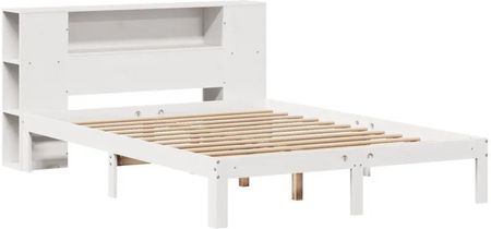 vidaXL Łóżko z regałem bez materaca białe 120x190 cm sosnowe 3322508 - zdjęcie 2
