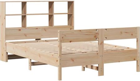 vidaXL Łóżko z regałem bez materaca 150x200 cm lite drewno sosnowe 3322984 - zdjęcie 3