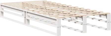 vidaXL Rama łóżka bez materaca biała 90x200 cm lite drewno sosnowe 850795 - zdjęcie 3