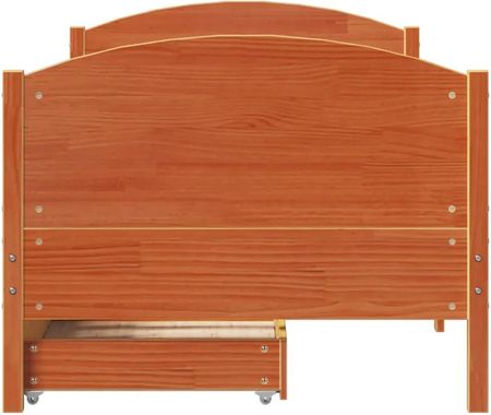 vidaXL Rama łóżka bez materaca woskowy brąz 90x190 cm sosnowa 3301811 - zdjęcie 2