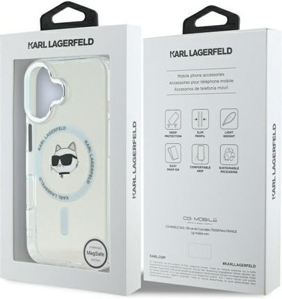 Karl Lagerfeld IML Metal Choupette Head MagSafe do Apple iPhone 16 Plus Biały - zdjęcie 5