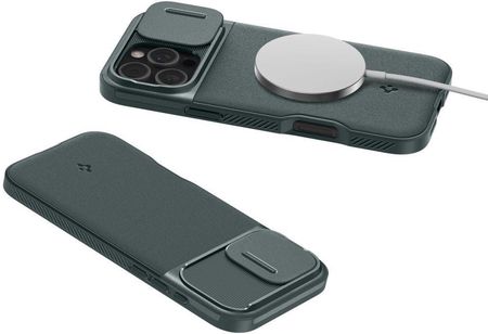 Spigen Optik Armor Mag MagSafe do Apple iPhone 16 Pro Max Zielony - zdjęcie 4