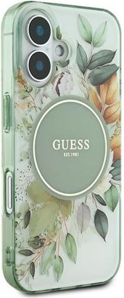 Guess IML Flower & Tonal Circle MagSafe do Apple iPhone 16 Zielony - zdjęcie 6