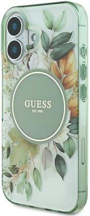 Guess IML Flower & Tonal Circle MagSafe do Apple iPhone 16 Zielony - zdjęcie 4